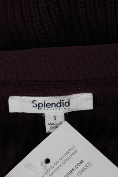 Splendid Womens Purple Crewneck Pullover Sweater Long Sleeve Size S