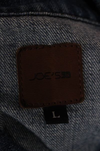 Joes Jeans Womens Blue Basic Cotton Button Long Sleeve Jacket Size L