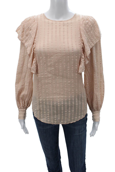 See by Chloe Women Pink Striped Cotton Blend Longsleeve Blouse Size 36