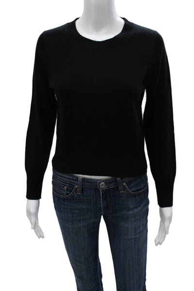 J Crew Womens Pullover Cashmere Crewneck Sweater Black Size XS