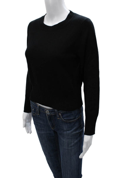 J Crew Womens Pullover Cashmere Crewneck Sweater Black Size XS
