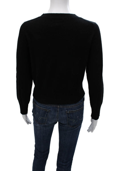 J Crew Womens Pullover Cashmere Crewneck Sweater Black Size XS