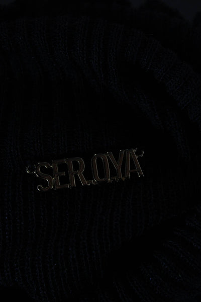 Ser.O.Ya Women Basic Black Turtleneck Long Sleeve Sweater Size L
