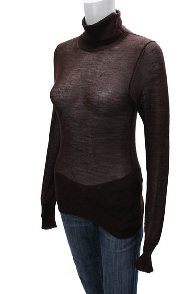 Rachel Comey Womens Brown Baby Alpaca Turtleneck Pullover Sweater Size XS