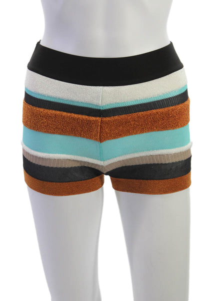 Palm Angels Women Striped Multicolor Acetate Hot Pants Pull On Designer Size S