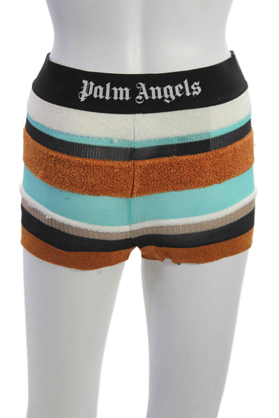 Palm Angels Women Striped Multicolor Acetate Hot Pants Pull On Designer Size S