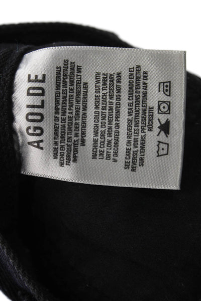 Agolde Womens Cut-Off Black Cotton Button Shorts Size 28
