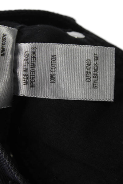 Agolde Womens Cut-Off Black Cotton Button Shorts Size 28
