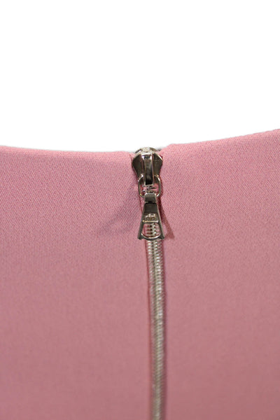 David Koma Women Cropped Pink Tank Scoop Neck Zip Size 6
