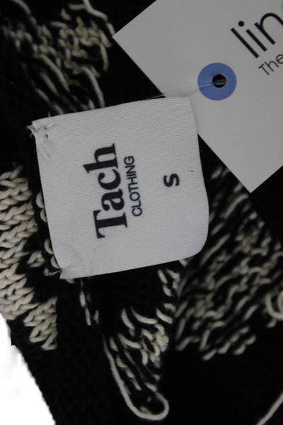 Tach Clothing Womens Floral Cotton VNeck Sleeveless Blouse Vest Black Size S