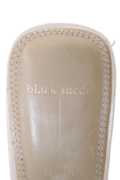 Black Suede Studio Womens Embellished Slide On Sandals Beige Size 39 9
