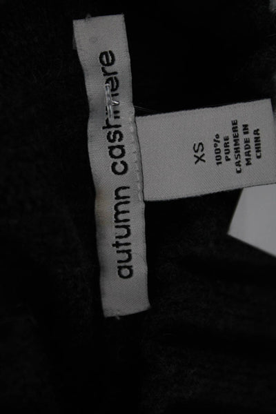 Autumn Cashmere Womens Black Pullover Sweater Mock Neck Long Sleeve Size XS