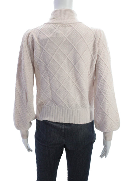 Autumn Cashmere Women Beige Floral Pullover Turtleneck Size XS