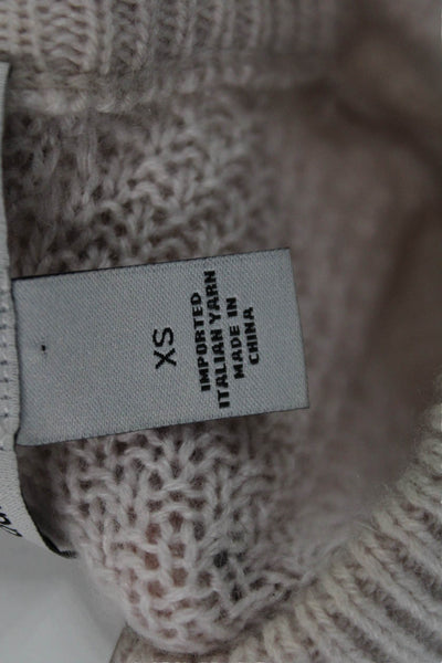 Autumn Cashmere Women Beige Floral Pullover Turtleneck Size XS