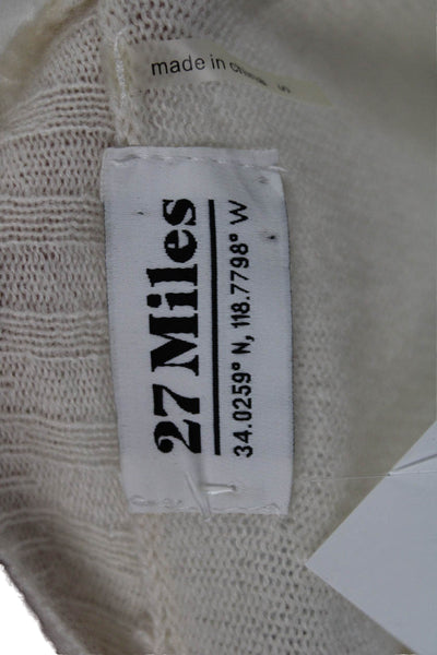 27 Miles Womens Pullover Sweater Cashmere Ivory Crewneck Long Sleeve Size S