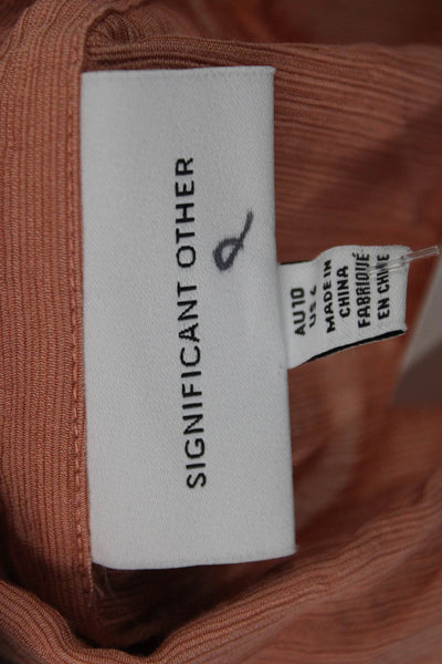 Significant Other Womens Tunic Collared Button Up Long Sleeve Orange Size 6