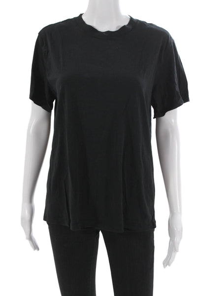 Lululemon Womens Basic Black Cotton Crew Neck Short Sleeve T-Shirt Size 4