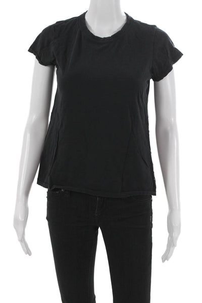 Rag & Bone Jean Womens Basic Short Sleeve Black Cotton T-Shirt Size S