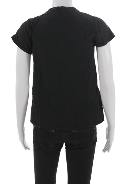 Rag & Bone Jean Womens Basic Short Sleeve Black Cotton T-Shirt Size S