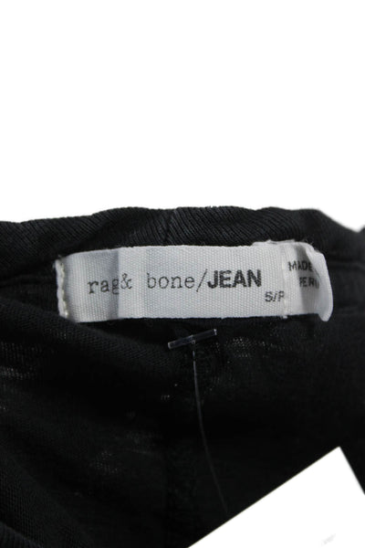 Rag & Bone Jean Womens Basic Short Sleeve Black Cotton T-Shirt Size S