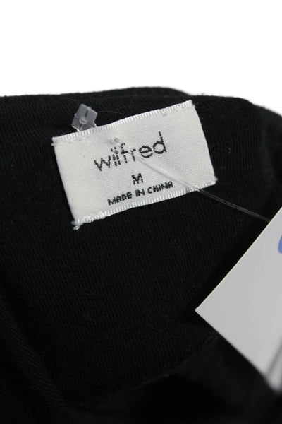 Wilfred Womens Wrap Dress Black Square Neck Sleeveless Short Tie Size M