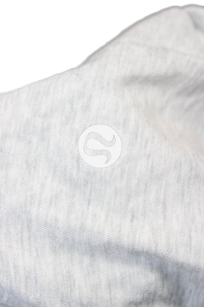 Lululemon Womens Cropped Long Sleeve T-Shirt Gray Cotton Crew Neck Size S