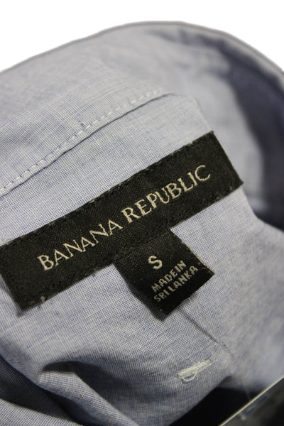Banana Republic Women Cotton Button Up Blue Long Sleeve Size S