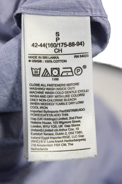 Banana Republic Women Cotton Button Up Blue Long Sleeve Size S