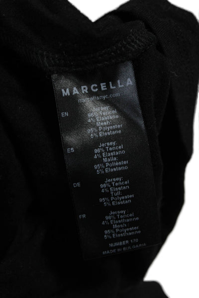 Marcella Women Black Turtleneck Long Sleeve Basic T-Shirt Tencel Size S