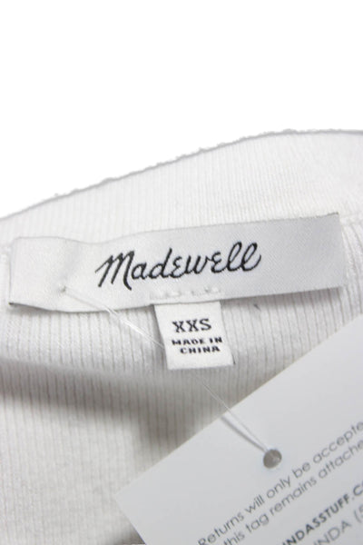 Madewell Womens Cardigan White Long Sleeve Scoop Neck Size 2XS