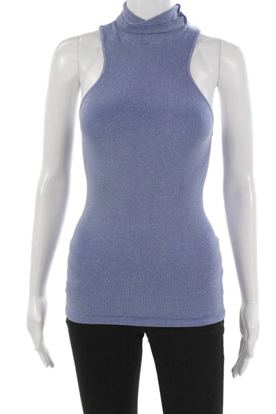 Intimately Free People Womens Basic Tank High Neck Blue Nylon Size S