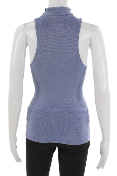 Intimately Free People Womens Basic Tank High Neck Blue Nylon Size S