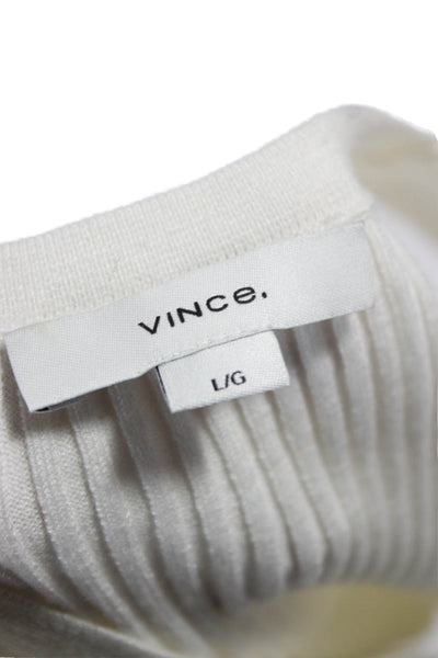 Vince Womens Basic Tank White Crew Neck 35% Recycled Nylon Size L