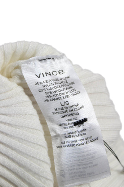 Vince Womens Basic Tank White Crew Neck 35% Recycled Nylon Size L
