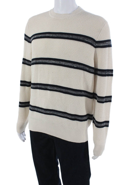 Rodd & Gunn Mens Ivory 100% Australian Cotton Striped Crew Neck Pullover Size M