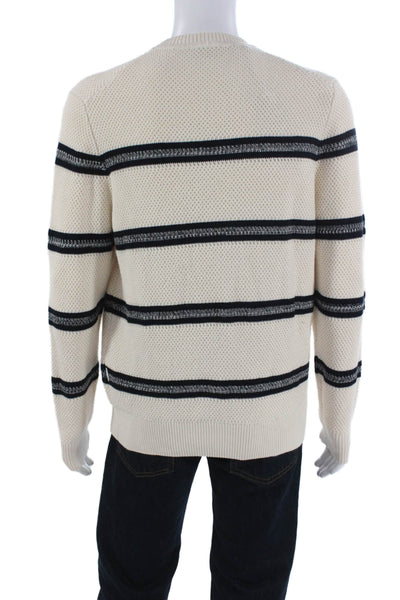 Rodd & Gunn Mens Ivory 100% Australian Cotton Striped Crew Neck Pullover Size M