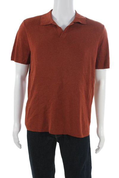 MNG Mens Red Polo Shirt Collared Short Sleeve Pullover Size M
