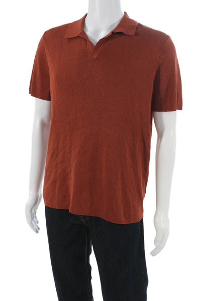 MNG Mens Red Polo Shirt Collared Short Sleeve Pullover Size M