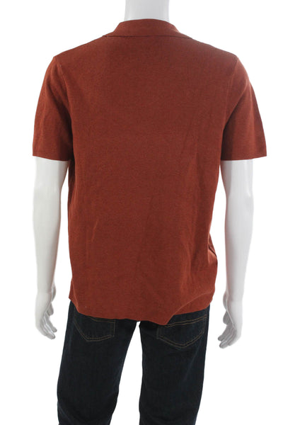 MNG Mens Red Polo Shirt Collared Short Sleeve Pullover Size M