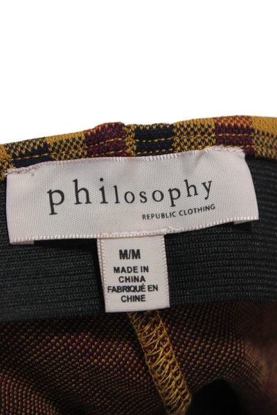 Philosophy By Republic Women Dress Pants Multicolor Check Pull On Size M