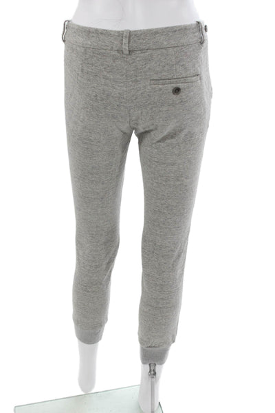 Vince Womens Cropped Gray Cotton Blend Pants Button Closure Size 2