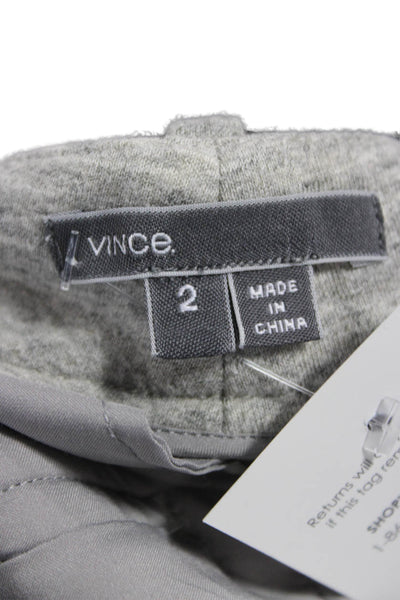 Vince Womens Cropped Gray Cotton Blend Pants Button Closure Size 2