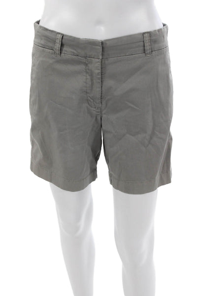 J Crew Womens Chino Shorts Gray 98% Cotton Button Size 4