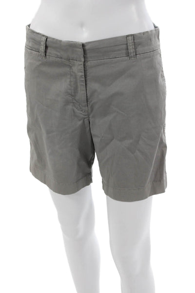 J Crew Womens Chino Shorts Gray 98% Cotton Button Size 4