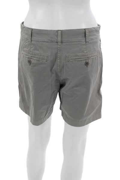 J Crew Womens Chino Shorts Gray 98% Cotton Button Size 4