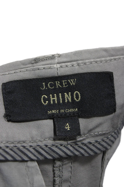 J Crew Womens Chino Shorts Gray 98% Cotton Button Size 4