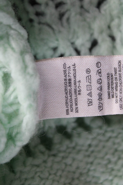 Free People Womens Green Scoop Neck Pullover Sweater Long Sleeve Size S