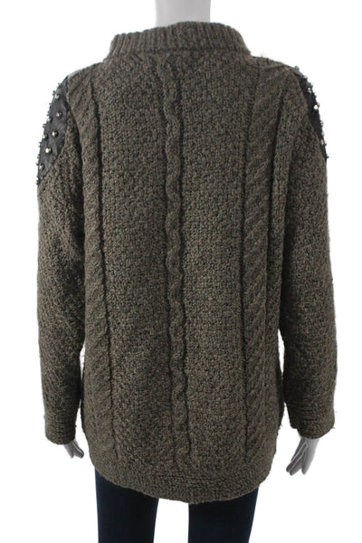 Elizabeth & James Women Brown Mock Neck Pullover Sweater Long Sleeve Size S