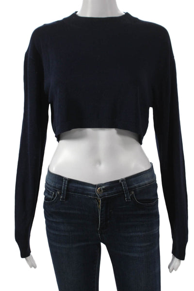 Zara Womens Pullover Sweater Blue Mock Neck Long Sleeve Size XS