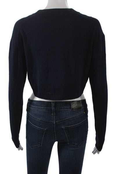 Zara Womens Pullover Sweater Blue Mock Neck Long Sleeve Size XS